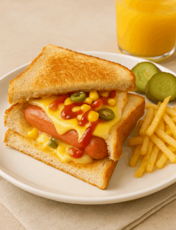 Hot Dog no Pão de Forma no Micro-ondas